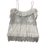 Twinset Milano Ivory Lace Ruffle Camisole Top Women’s Sz L EU 44 Sleeveless Boho Size L Photo 0