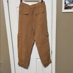 Cynthia Rowley  Brown Linen Blend Cargo Joggers Size Large Photo 2