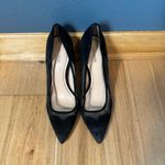 Pour La Victoire  Black Suede 4” Heels with Scalloped Mesh Detailing size 9 Photo 5