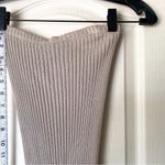 AYA MUSE Skirt Pisa Ribbed Knit Maxi Slit Metallic Stretchy Beige S NWT Tan Photo 5