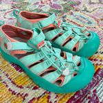 Keen light blue and peach pink water shoe sandals Photo 0