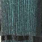 Handmade Cocktail Dress Blouson Black/Green Embellished Open Back Boat Neck Mini Medium Photo 5