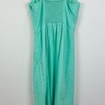 J.Crew Linen Blend Slip Midi Dress Mint Blue Slit Colorful Adjustable US 0 NWT Photo 7