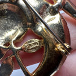 Signed ORA Daughter Of The Nile Scimitar & Rose Brooch Pin Rhinestone Vintage Gold Photo 9