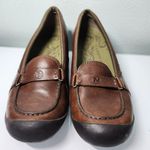 Merrell Plaza Glide Wedges Shoes 8 Saddle Brown Leather Driving Loafers Slip On Photo 5