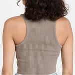 AGOLDE Women's Bea Crew Neck Racerback Ribbed Jersey Cutaway Tank Top Size M Photo 1
