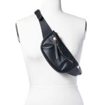 INC Black Pebbled Belt Bag Photo 0