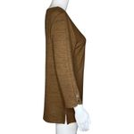 Chico's Shirt Women Medium Heather Brown Knit Top Essential Neutral Minimalist Photo 1