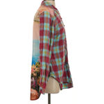 Aratta Silent Journey Plaid & Scenic Button Down Shirt M Red Blue Size M Photo 2