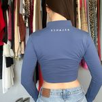 Balance Athletica  Steel Blue Zip-Up Crop Top Photo 1