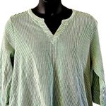 Joan Rivers  Knit Seersucker 3/4-Sleeve Pullover Top - Green and White, Size XL Photo 4