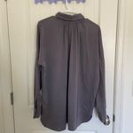 Premise NWOT women’s dark gray collared button sleeve blouse large Photo 5