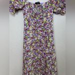 O.P.T. Purple Floral Go On A Date Puff Sleeve Midi Dress size XS $145 Photo 4