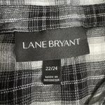 Lane Bryant Shirt Plus Sz 22/24 LS Black Plaid Shacket Pockets Roll Tab Sleeve Photo 11