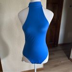 Lululemon Wundermost Blue Ultra-Soft Nulu Mockneck Sleeveless Bodysuit Medium Photo 3