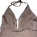 Laundry by Shelli Segal Tan Plunge Crochet Detail One Piece Swimsuit Photo 1