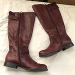 Naturalizer Vintage Burgundy Maroon Red genuine leather knee-high Riding boots gold buckles-Size 7M Measurements in pics #gothic #whimsygoth #biker #grunge #western boho indie Photo 1
