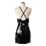 THE ATTICO Sequin Fringe Mini Dress Black Cocktail Designer Italy LBD IT 38 US 2 Photo 11