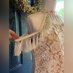 K. Jordan white lace floral mini dress with tassels off shoulder size large Photo 1