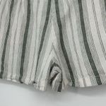 Anthropologie By  Beachgoer High Waisted Shorts Linen Blend Green Stripe Size 4P Photo 5