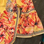 Jealous Tomato Women's Off-Shoulder Yellow Floral Blouse Size L Boho Top Photo 6
