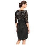 Eliza J Cocktail Skater Lace Faille Bodice Pocket Lined LBD Little Black Dress 6 Photo 15