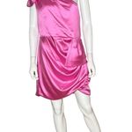 Mac Duggal Pink One Shoulder Puff Sleeve Ruched Dress 55971 Women’s Sz 12 Photo 1
