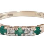 10K Yellow Gold Round Green Emerald Ring Sz 5.75 Photo 2