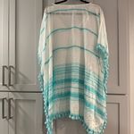 Debbie Katz‎ Aqua & White Striped Swim Cover Up Resortwear for the Beach or Pool Size L Photo 3