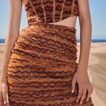 ZARA TULLE PENCIL MIDI SKIRT High-waist w/ Elastic Waistband BROWN SIZE XS NEW Photo 0