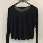 Michael Lauren long sleeve scoop neck black top Photo 1