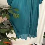 Anthropologie Gwendolyn Asymmetric Maxi Dress Blue Teal Size 0 Photo 4