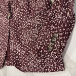 Free People  Maggie Floral Linen Blazer Jacket Women’s 6 Burgundy Boho Corpcore Photo 2