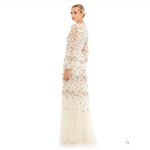 Mac Duggal  35111 Womens Ivory Embroidered Blouson Sleeve Boho Gown Dress Photo 3