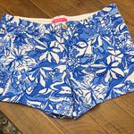 Lilly Pulitzer  Blue and White Floral High Waist Shorts Photo 0