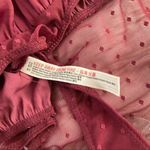 Free People Red Burgendy Wine Flowy Boho Silky Long Sleeve Boho Bodysuit Photo 15