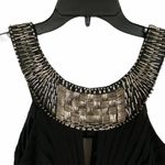 Sue Wong  Black Beaded Sleeveless Cocktail Dress Size 6 Photo 5