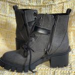 SO  Black Combat Moto women Boots with Rugged Sole size 7.5 Black Photo 6
