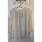 Caslon Embroidered Peasant Top Bohemian Blouse 3/4 Sleeve White Size S Photo 4
