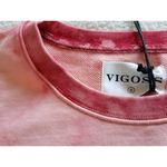 Vigoss  Womens Pullover Sweatshirt Pink/Peach Tie Dye Long Sleeve Crew Neck Sz S Photo 2