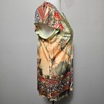 Unity Sage Boho Sublimation Print Tunic Top Large Indie Hippie Artisan Festival Red Photo 3