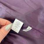 NY & COMPANY Trench Coat Jacket Belted Classic Purple Geo Print Size Medium Photo 6