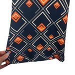 ZARA Navy Blue & Orange Diamond Print Retro Bell Flare Leggings Women Sz S Photo 4