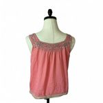 Lucky Brand  Embellished Floral Tank Top Pink Sleeveless‎ Cotton Casual Photo 1