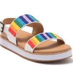 Soludos  Sandals with Rainbow Embroidery White Multicolor Size 9.5M NEW with Box Photo 1