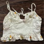 Dizzy Lizzy Floral Embroidered White Crop Top Size M Photo 2