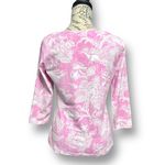 J. McLaughlin S Pink White Floral Peacock Print Catalina Top Artsy Barbie Preppy Photo 9