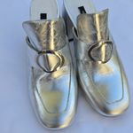 Mango Metallic Silver Mules Photo 3