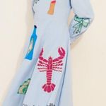 Stella Nova Million Dollar Baby Embroidered Circus Midi Dress Blue Size XS Photo 0