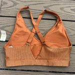 Aerie NWT  size small brown tan glittery sports bra medium support stretch Photo 1